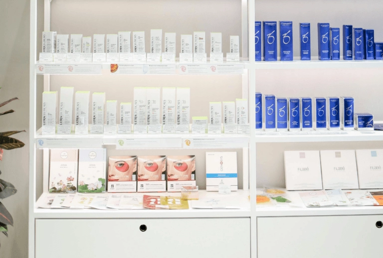 Health and beauty products on display