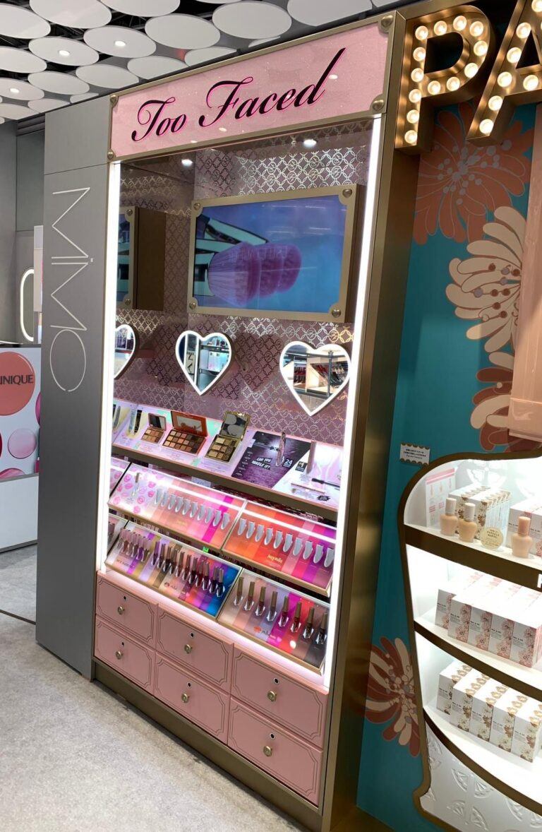 Too Faced beauty products secured by L430 smart locks