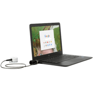 K Lock security connected to laptop computer
