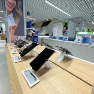 Trony interior store with tablet secure and on display