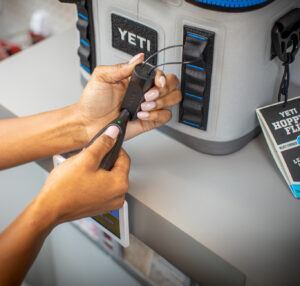 Cable lock being unlocked by OneKEY