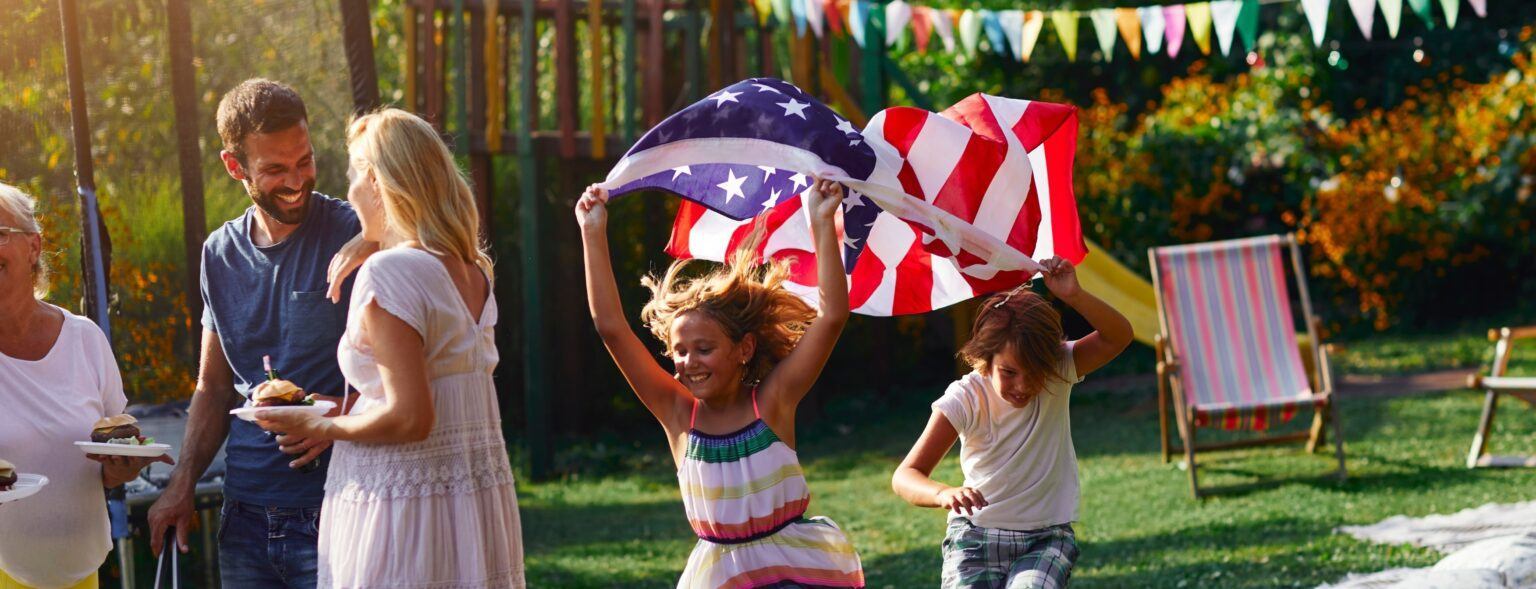 Children Playing on Fourth of July