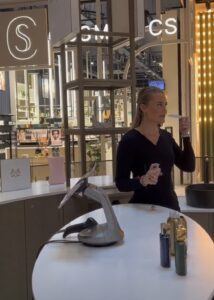 Tablet stand at Skins Cosmetics