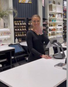 Tablet stands at Skins Cosmetics