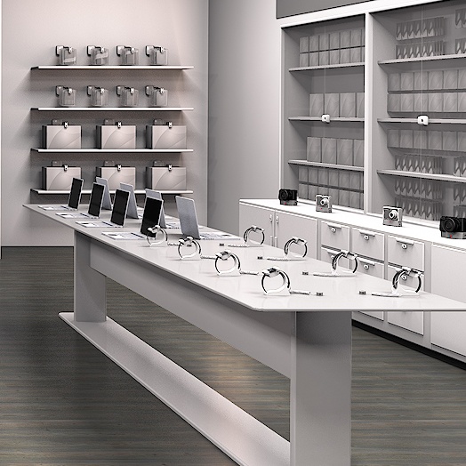 Products on display in a retail store