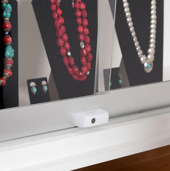 InVue Smart Plunger Lock in white, designed for advanced security solutions