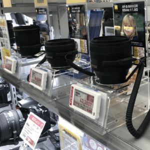 Camera lenses on secure display