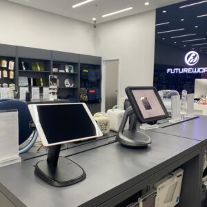 Tablet POS stands on table