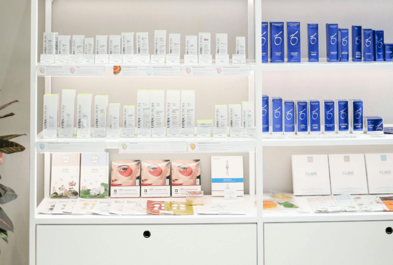 Health and beauty products on display