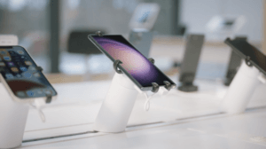 OnePODs with phones in a display