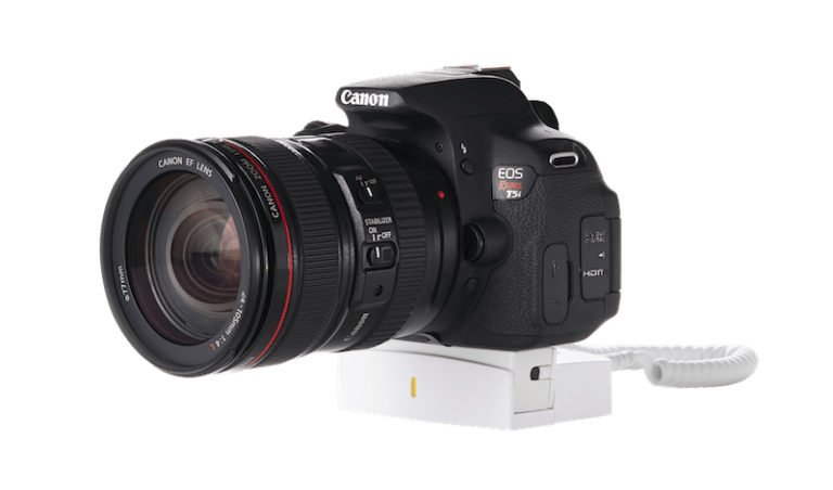 Merchandise Display Security for point-and-shoot and DSLR cameras and lenses