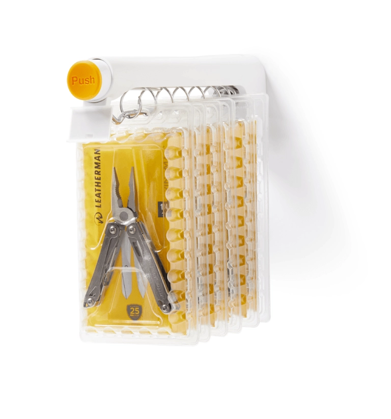 T100 dispenser displays packaged multi-tool