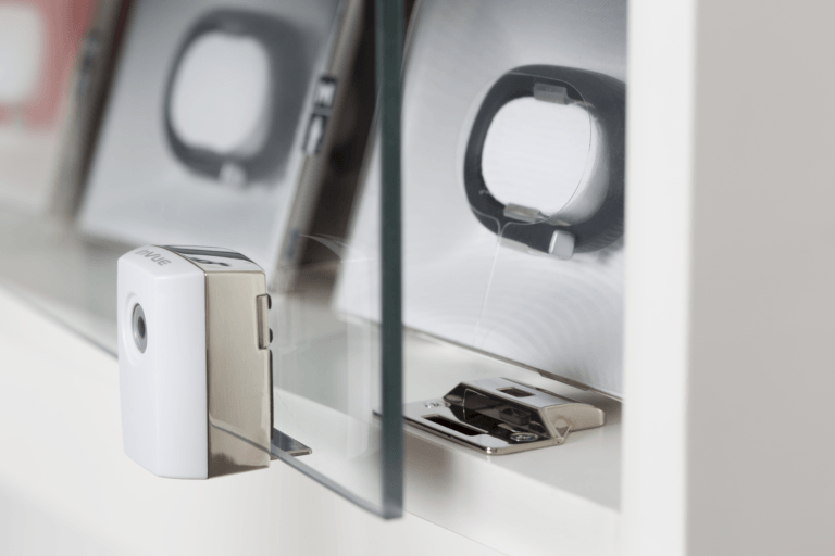 InVue Smart Showcase Lock in white, designed for advanced security solutions