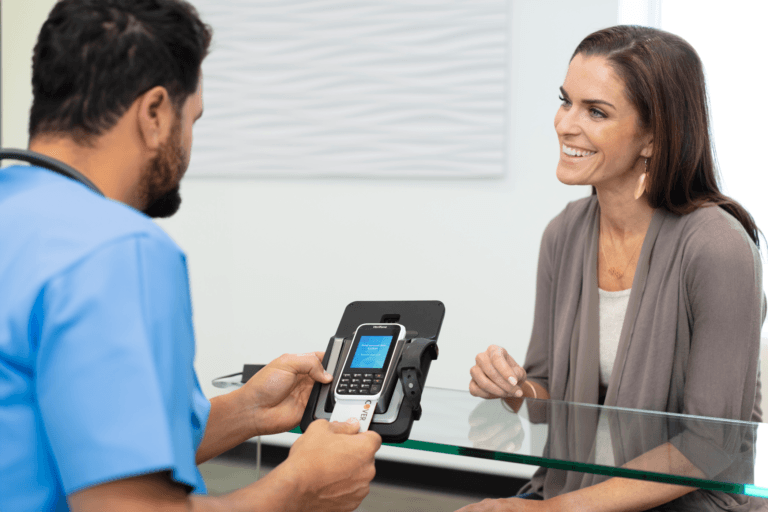 Point of sale solutions designed for service enhancement and frictionless integration in healthcare facilities.