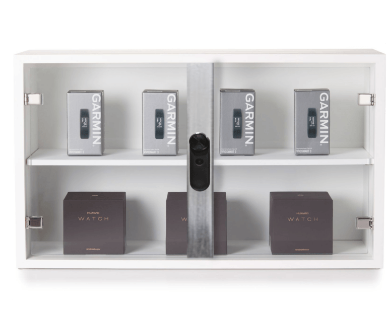 LIVE Plunger Lock protecting glass cabinet