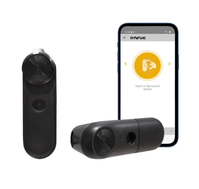 InVue LIVE Plunger Lock for metal frame glass doors and wood bypass doors