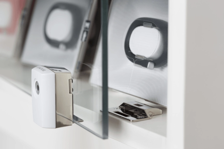 InVue Smart Showcase Lock in white, designed for advanced security solutions