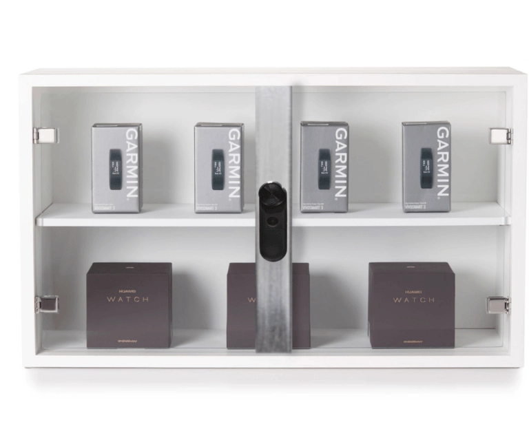 LIVE Plunger Lock protecting glass cabinet