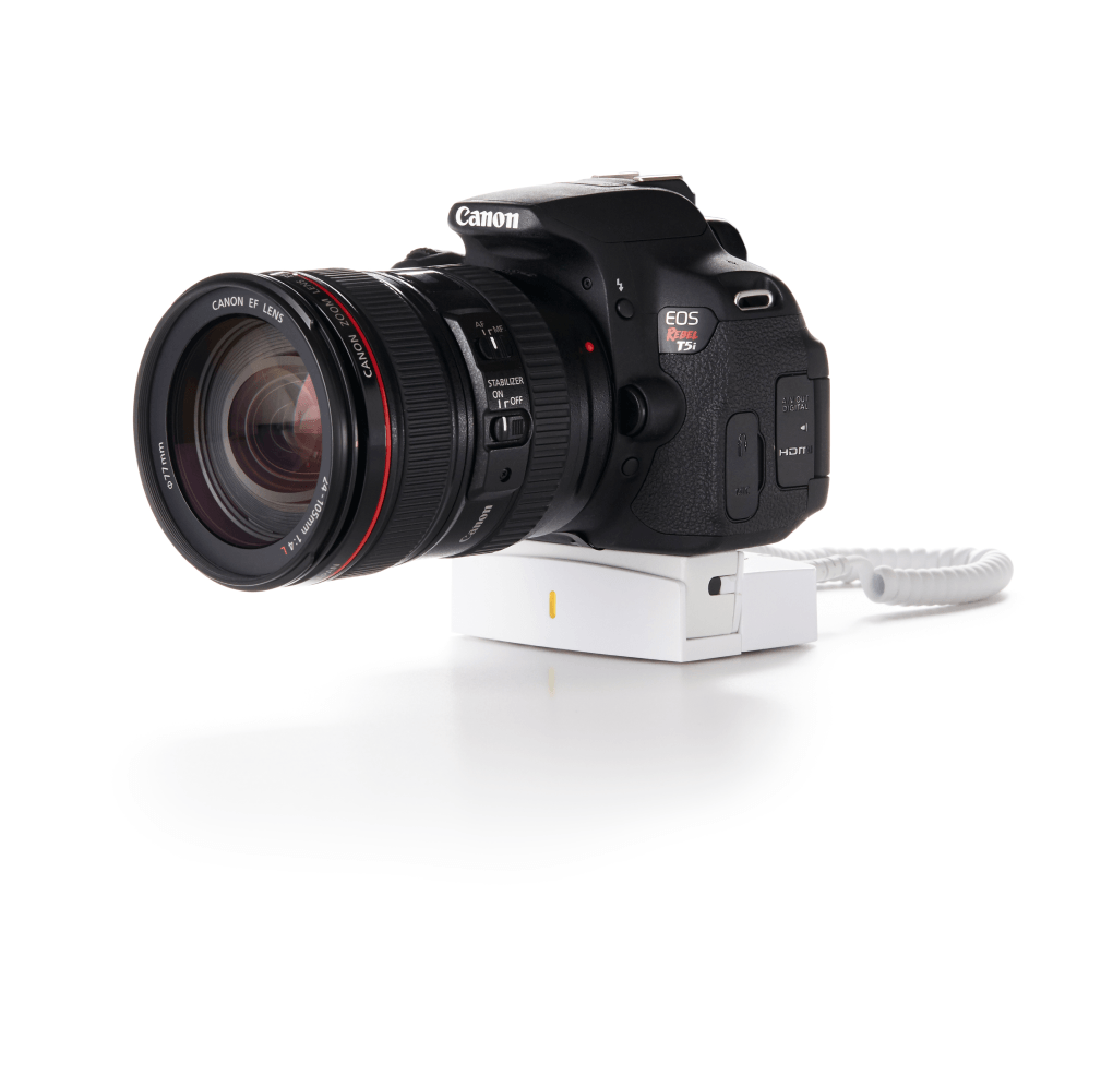Merchandise Display Security for point-and-shoot and DSLR cameras and lenses
