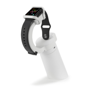 Smartwatch on white display stand