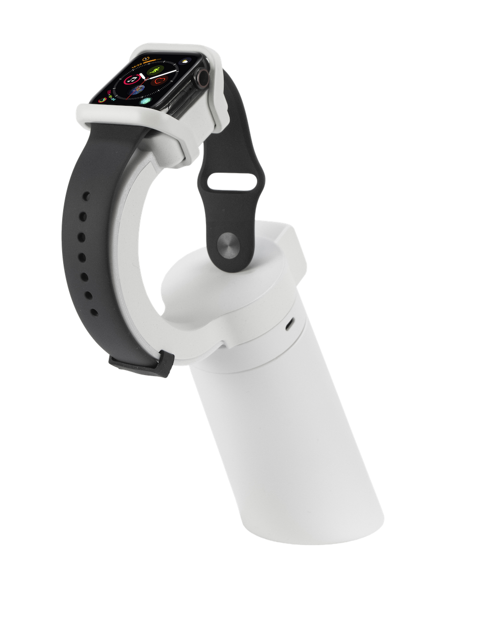 Smartwatch on white display stand