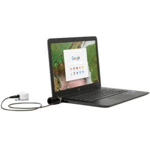 K Lock security connected to laptop computer