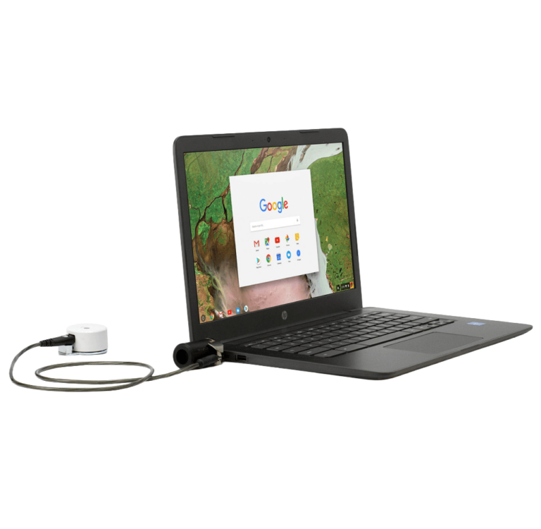 K Lock security connected to laptop computer