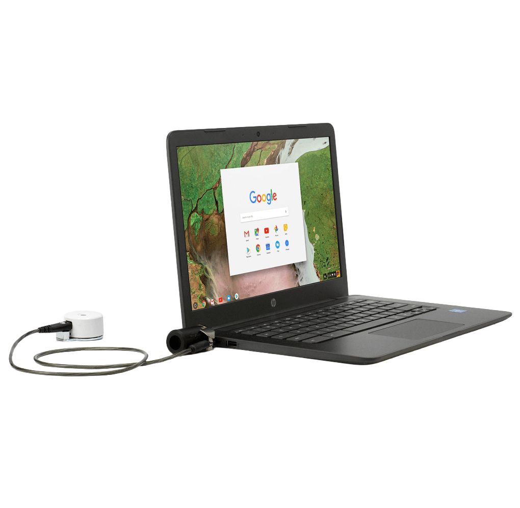 K Lock security connected to laptop computer