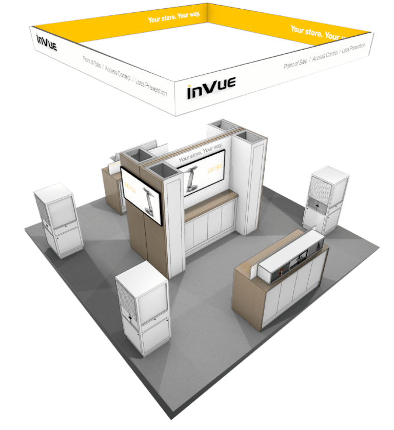 InVue Booth on White Background