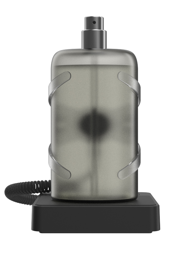 InVue_Zips Podium Fragrance solution front view in black