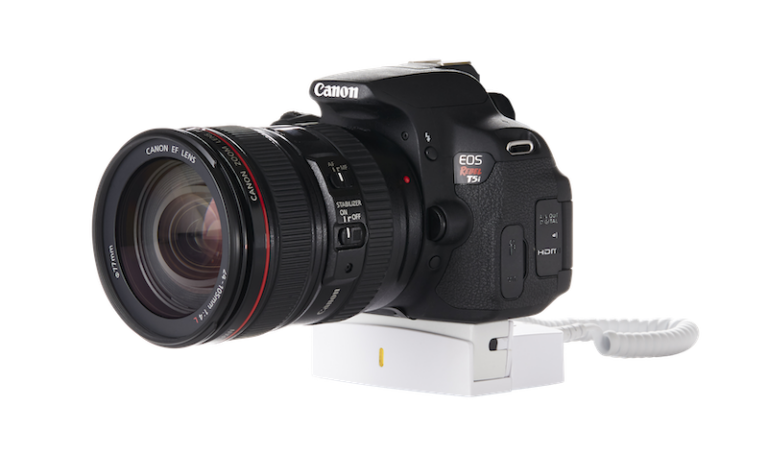 Merchandise Display Security for point-and-shoot and DSLR cameras and lenses