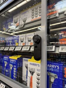 Smart Lock in Hypermarket, Big Box Retailer Glass Display
