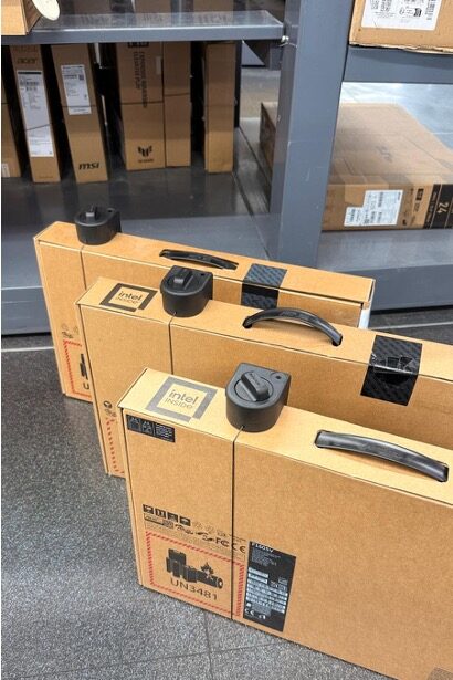 InVue's package protection: Corner Package Wrap securing retail consumer electronic products.